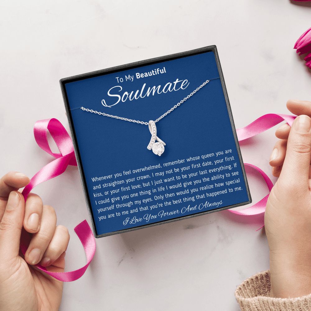 To My Beautiful Soulmate Ribbon Necklace