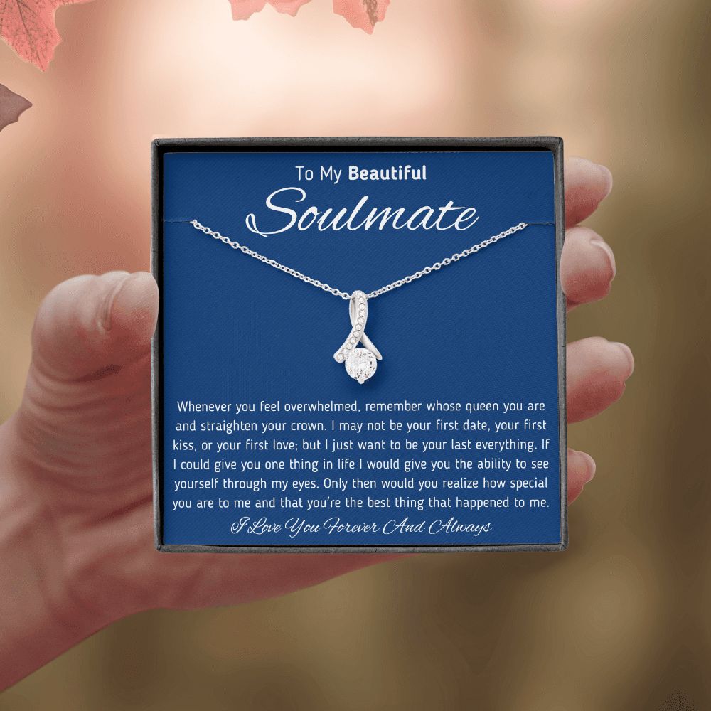 To My Beautiful Soulmate Ribbon Necklace