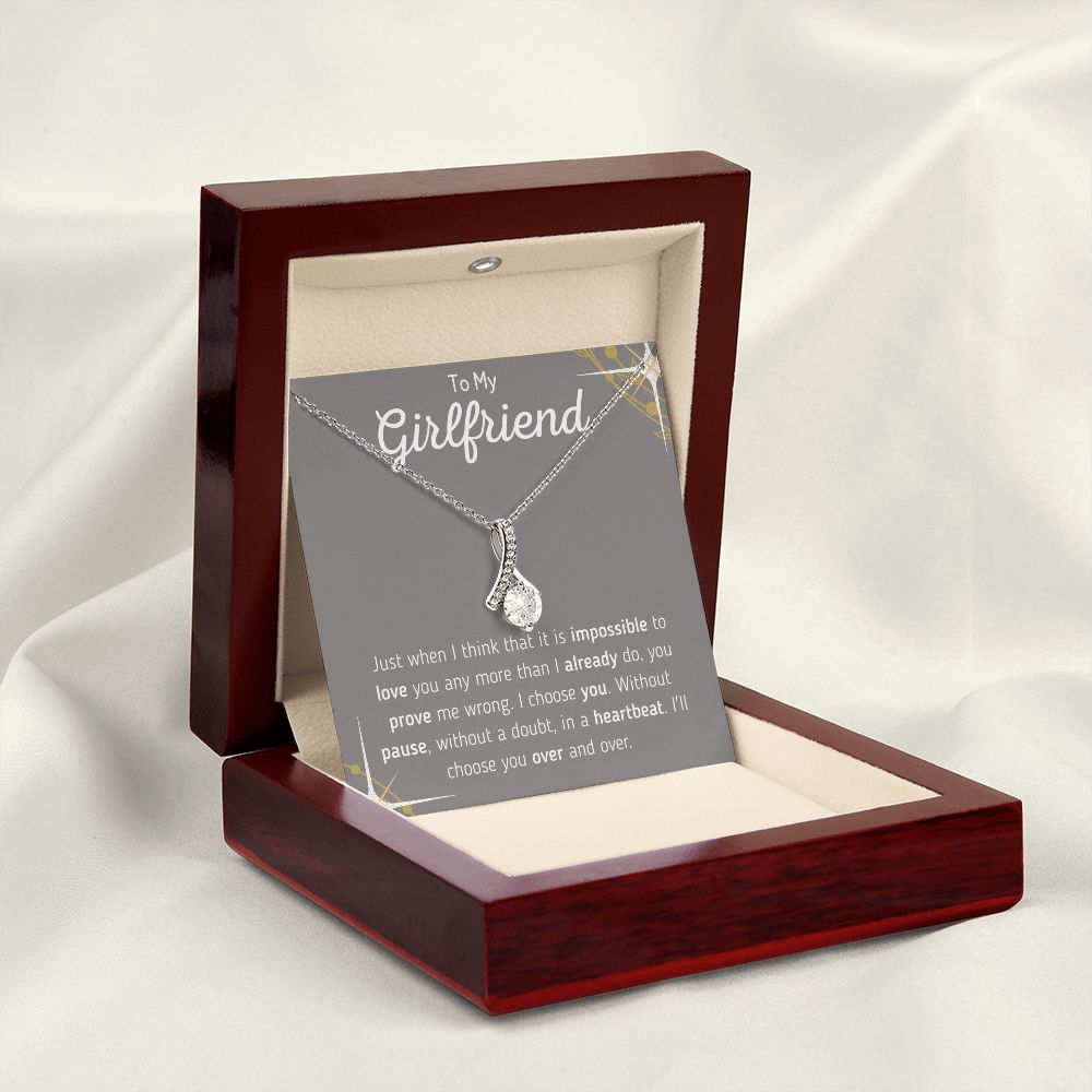 To My Girlfriend Ribbon Necklace