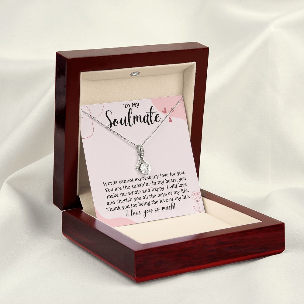 To My Soulmate Ribbon Necklace