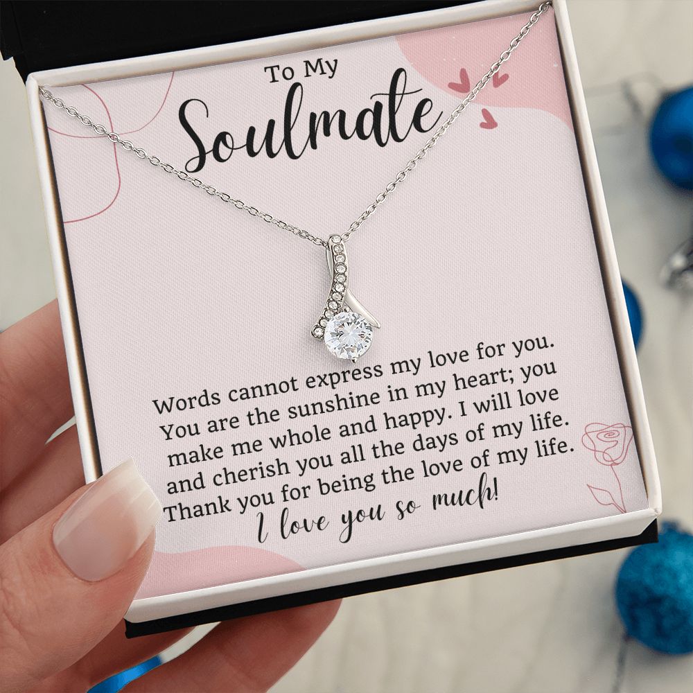 To My Soulmate Ribbon Necklace