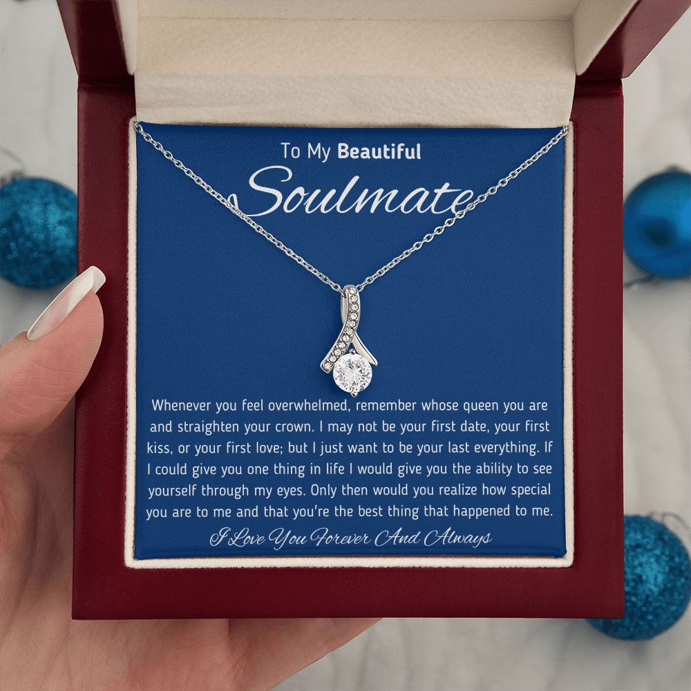 To My Beautiful Soulmate Ribbon Necklace