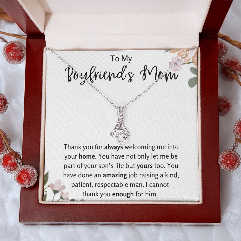 To My Boyfriend's Mom Ribbon Necklace