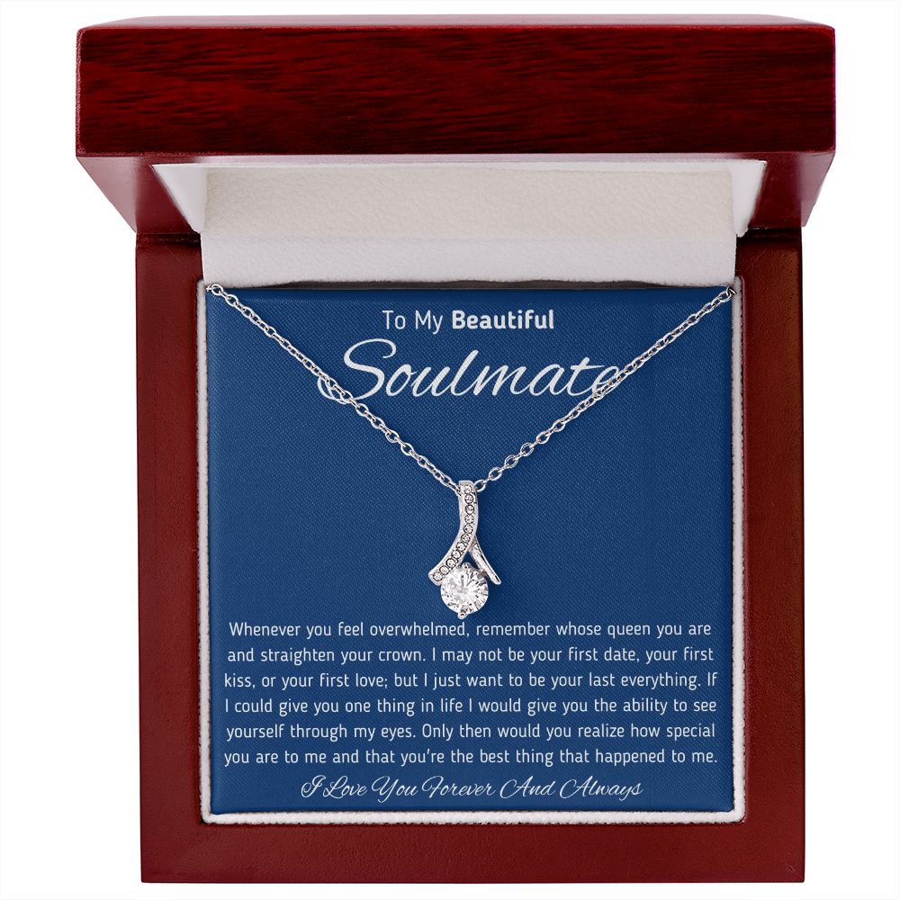 To My Beautiful Soulmate Ribbon Necklace