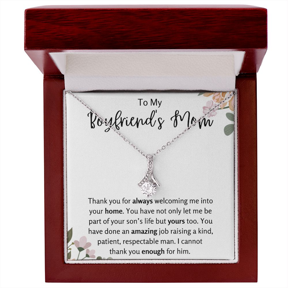 To My Boyfriend's Mom Ribbon Necklace