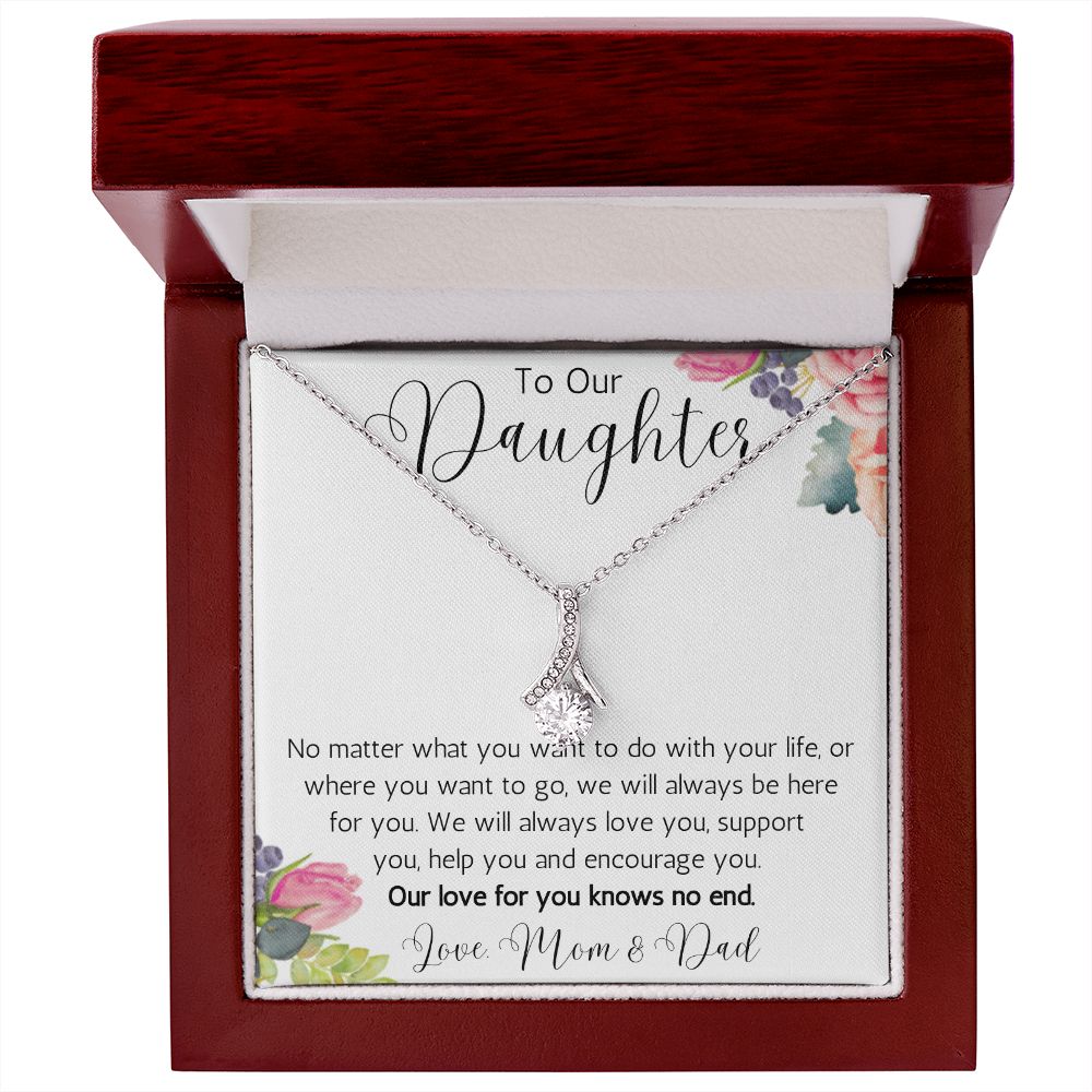 To Our Daughter Ribbon Necklace from Mom and Dad