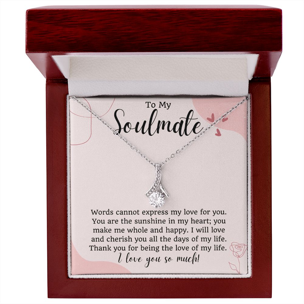 To My Soulmate Ribbon Necklace