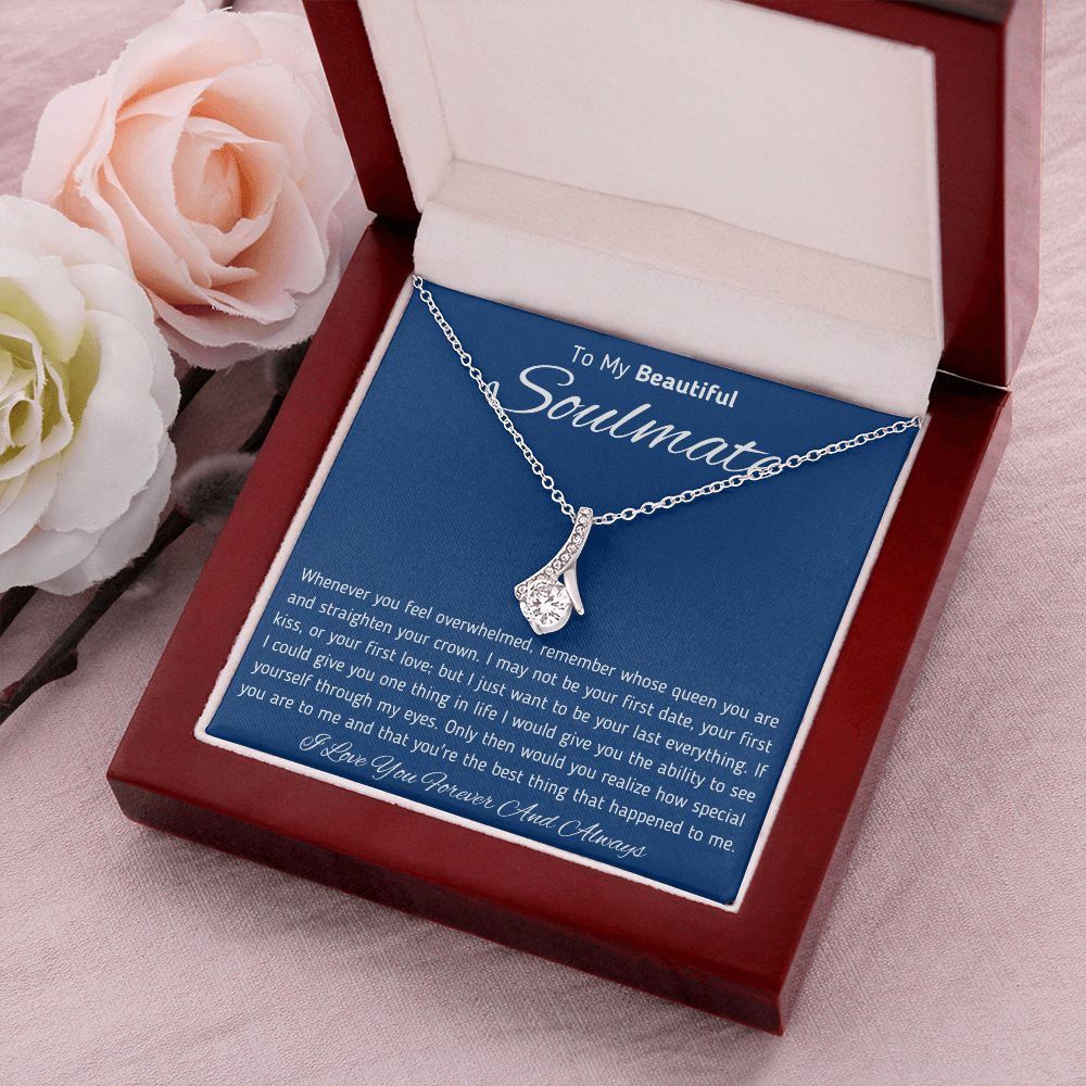 To My Beautiful Soulmate Ribbon Necklace