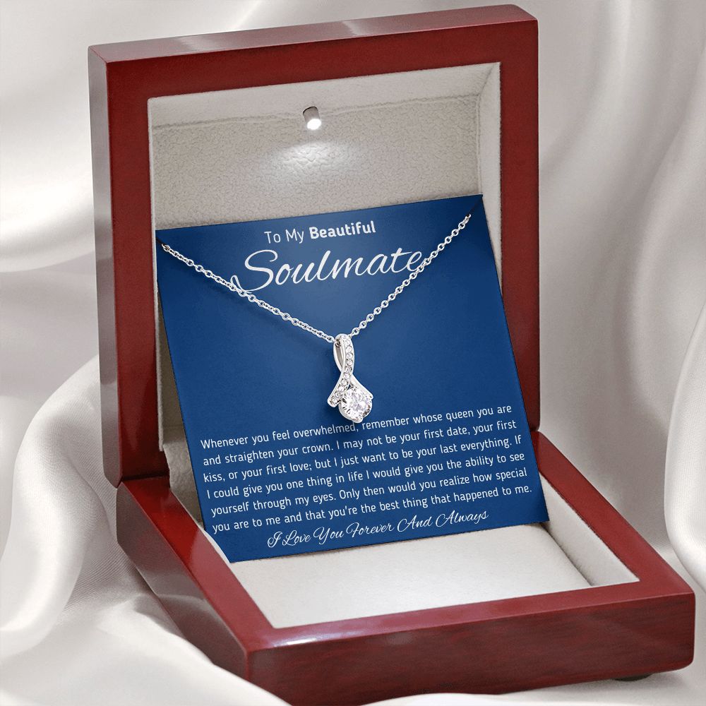 To My Beautiful Soulmate Ribbon Necklace