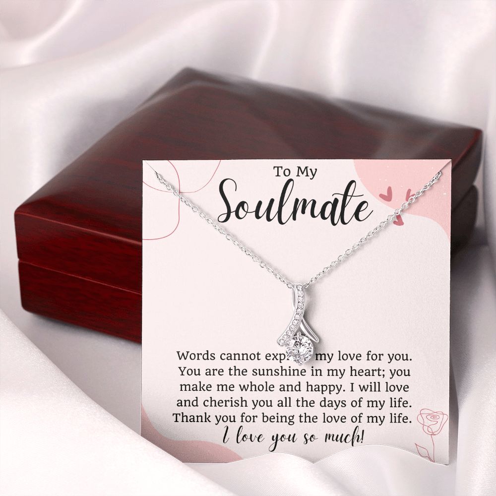 To My Soulmate Ribbon Necklace