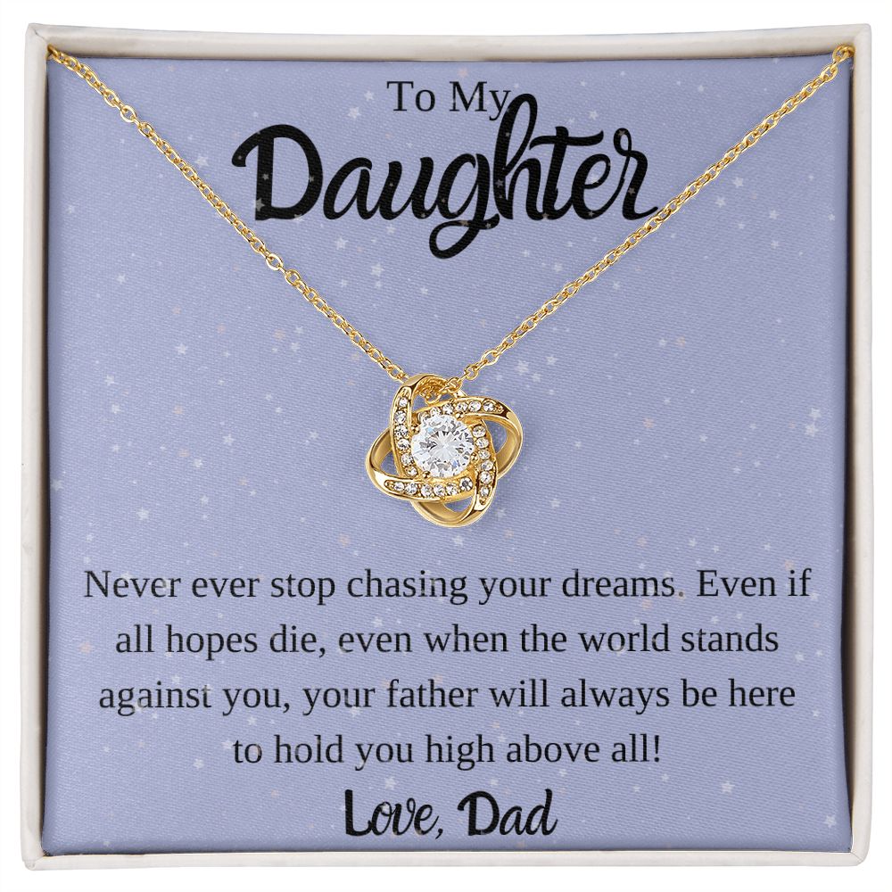 To My Daughter Love Knot Necklace from Dad