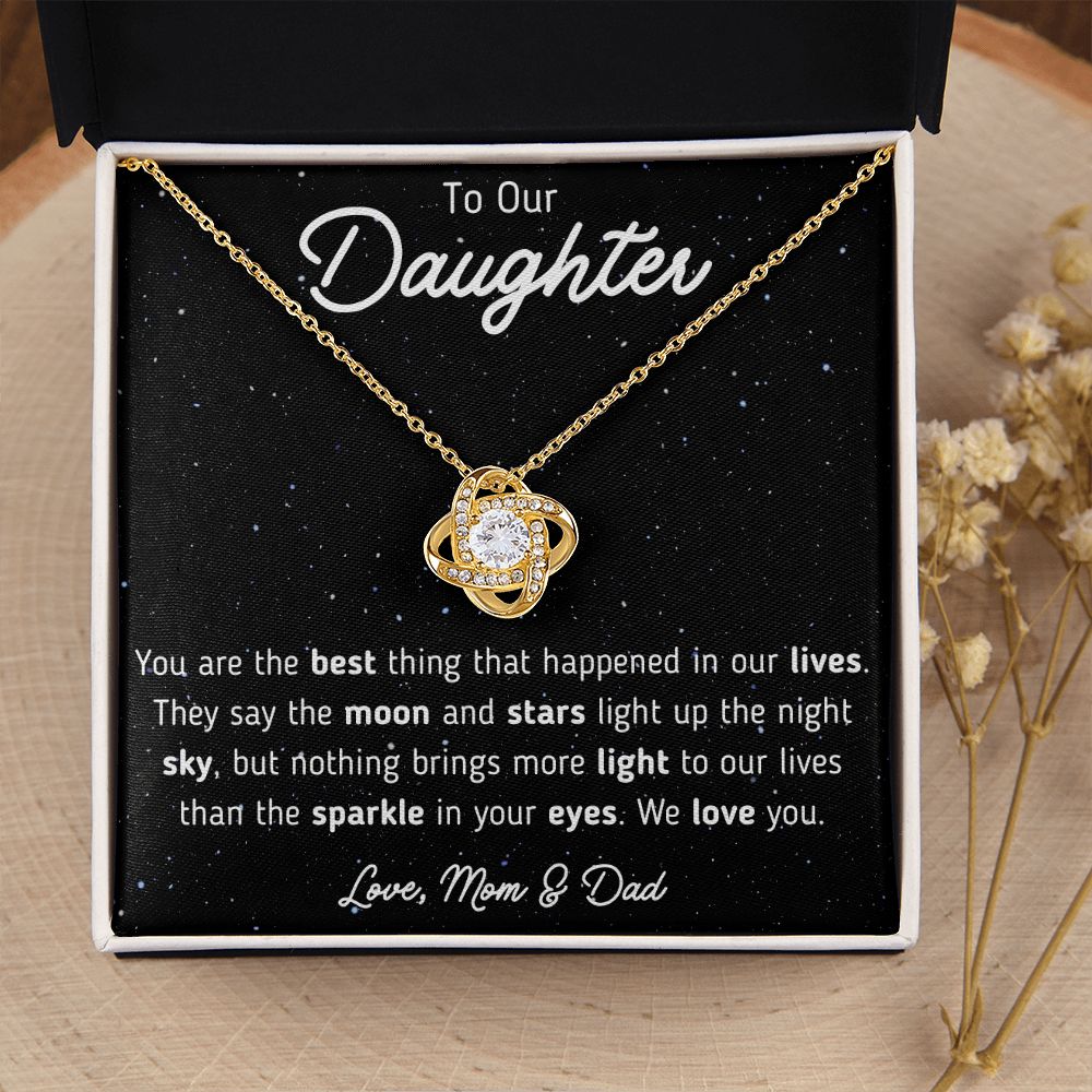 To Our Daughter from Mom and Dad Love Knot Necklace