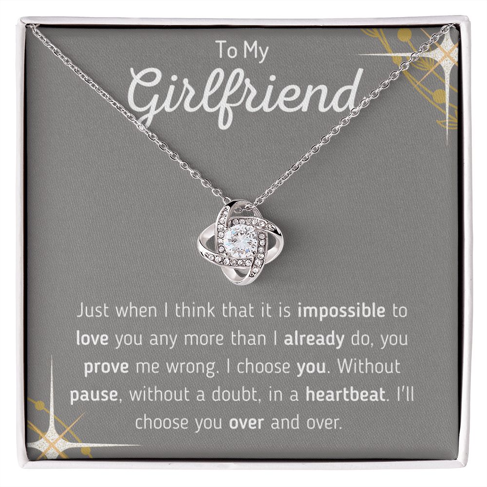 To My Girlfriend Love Knot Necklace