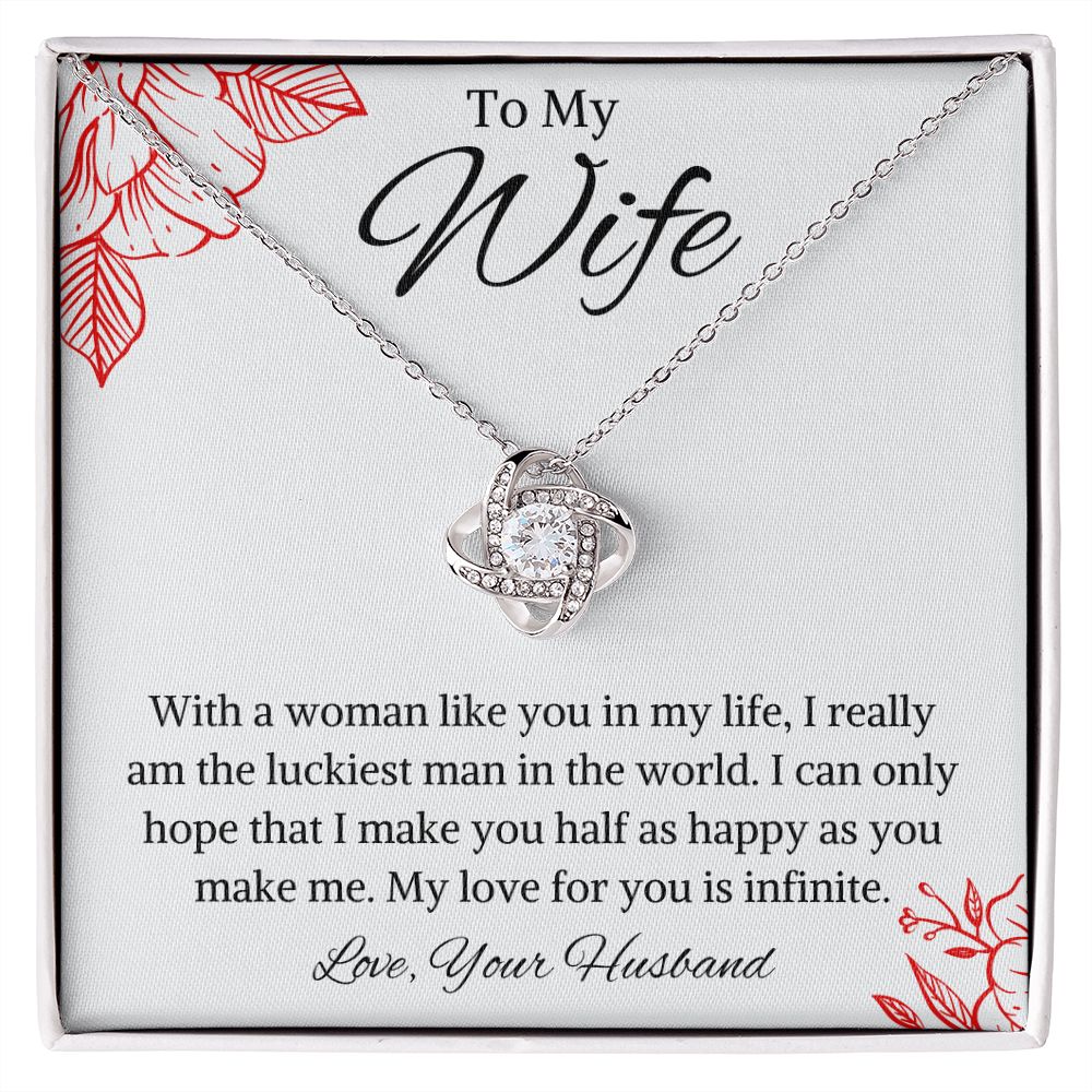 To My Wife from Husband Love Knot Necklace