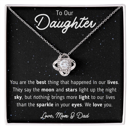 To Our Daughter from Mom and Dad Love Knot Necklace