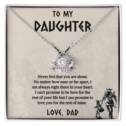To My Daughter From Viking Dad Love Knot Necklace