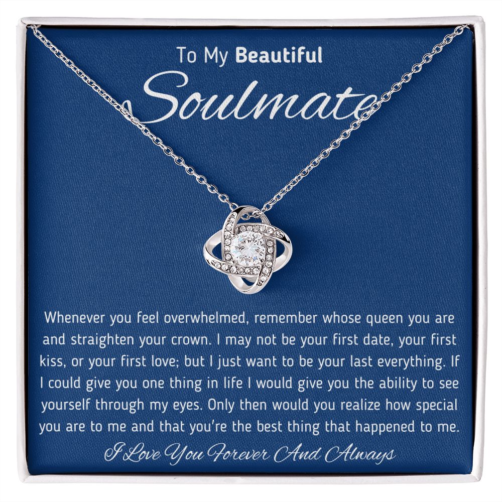 To My Beautiful Soulmate Love Knot Necklace