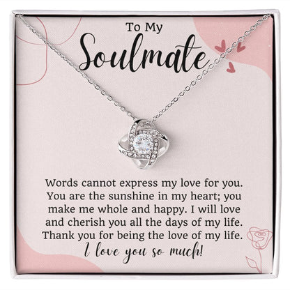 To My Soulmate Love Knot Necklace