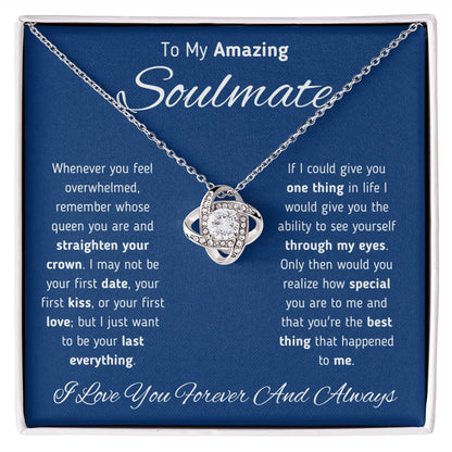 To My Amazing Soulmate Love Knot Necklace