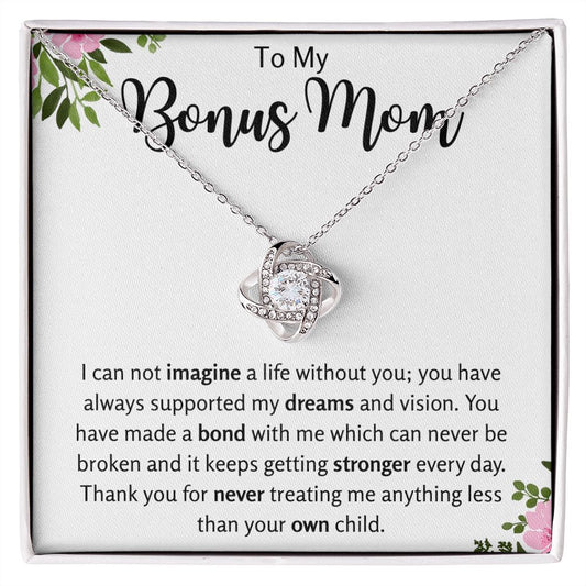 To My Bonus Mom Love Knot Necklace