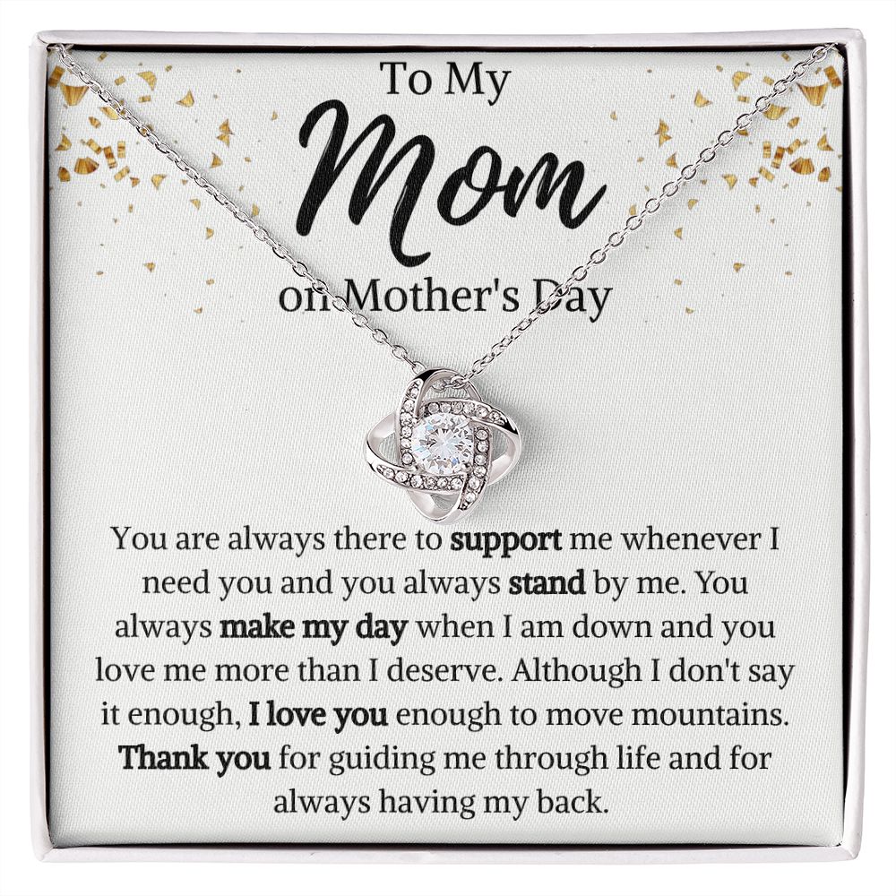 To My Mom on Mother's Day Love Knot Necklace