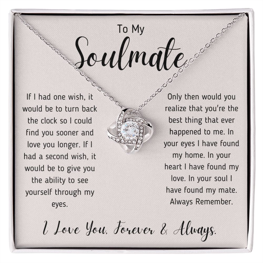 To My Soulmate Love Knot Necklace Gift