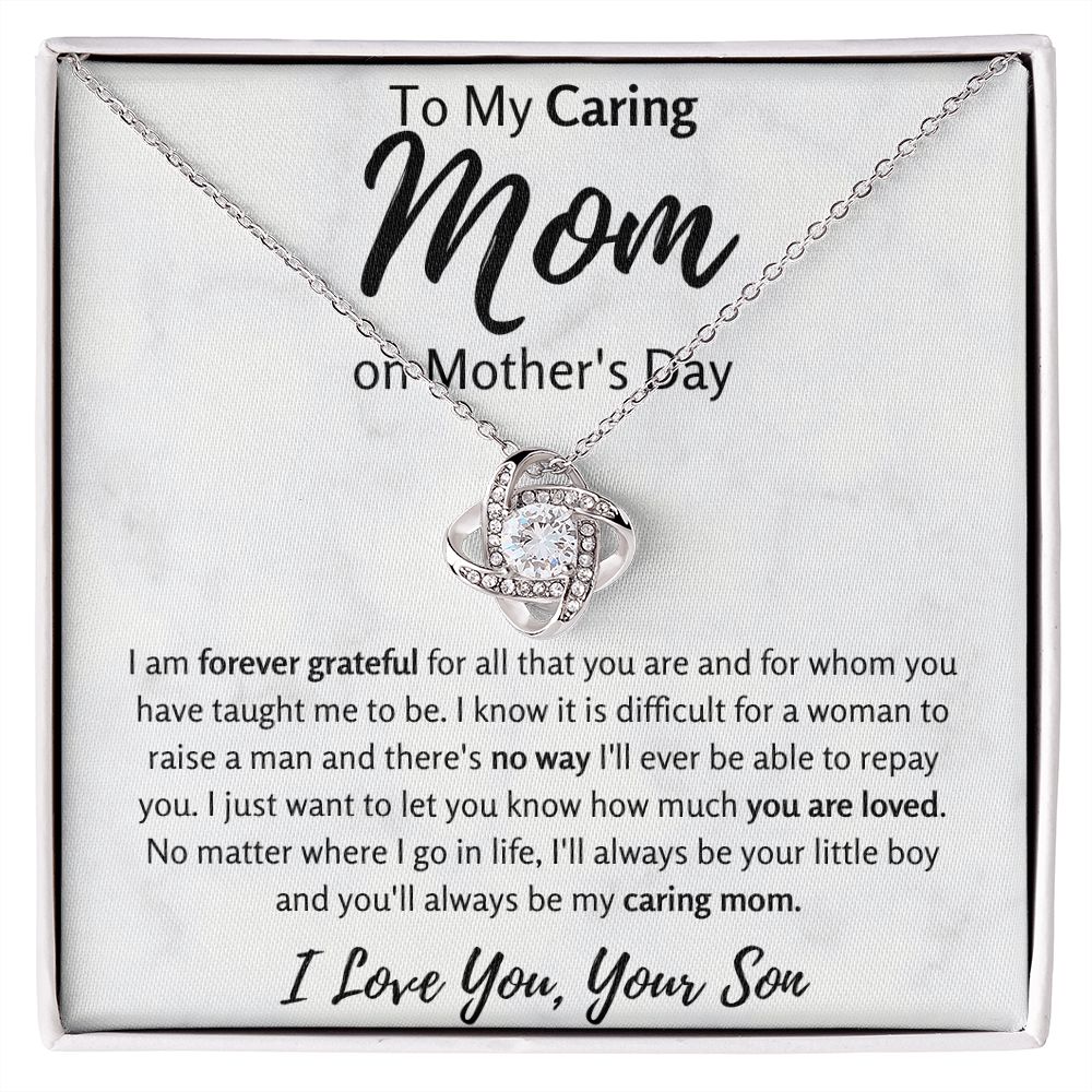 To My Caring Mom on Mother's Day Love Knot Necklace