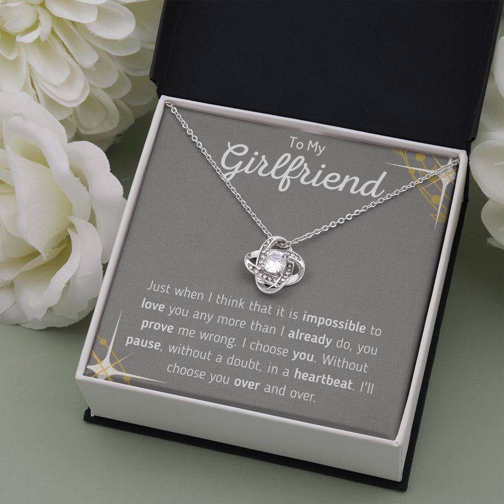 To My Girlfriend Love Knot Necklace