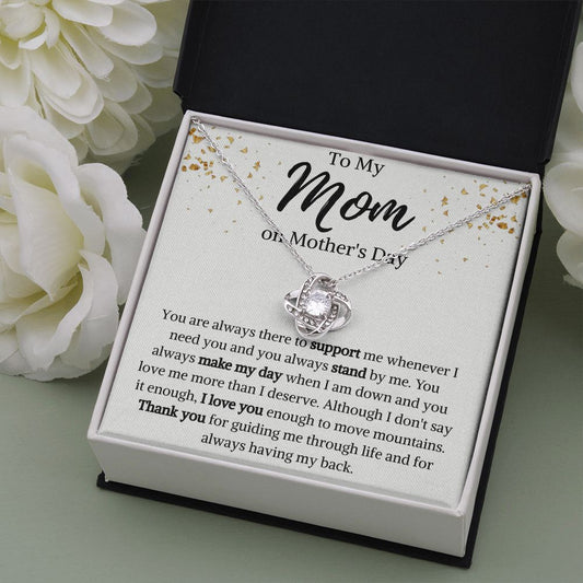 To My Mom on Mother's Day Love Knot Necklace