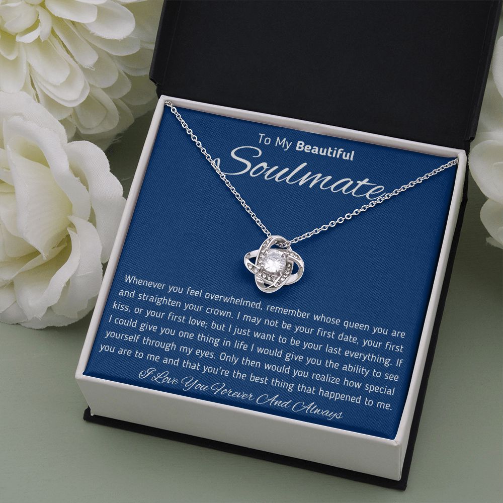 To My Beautiful Soulmate Love Knot Necklace