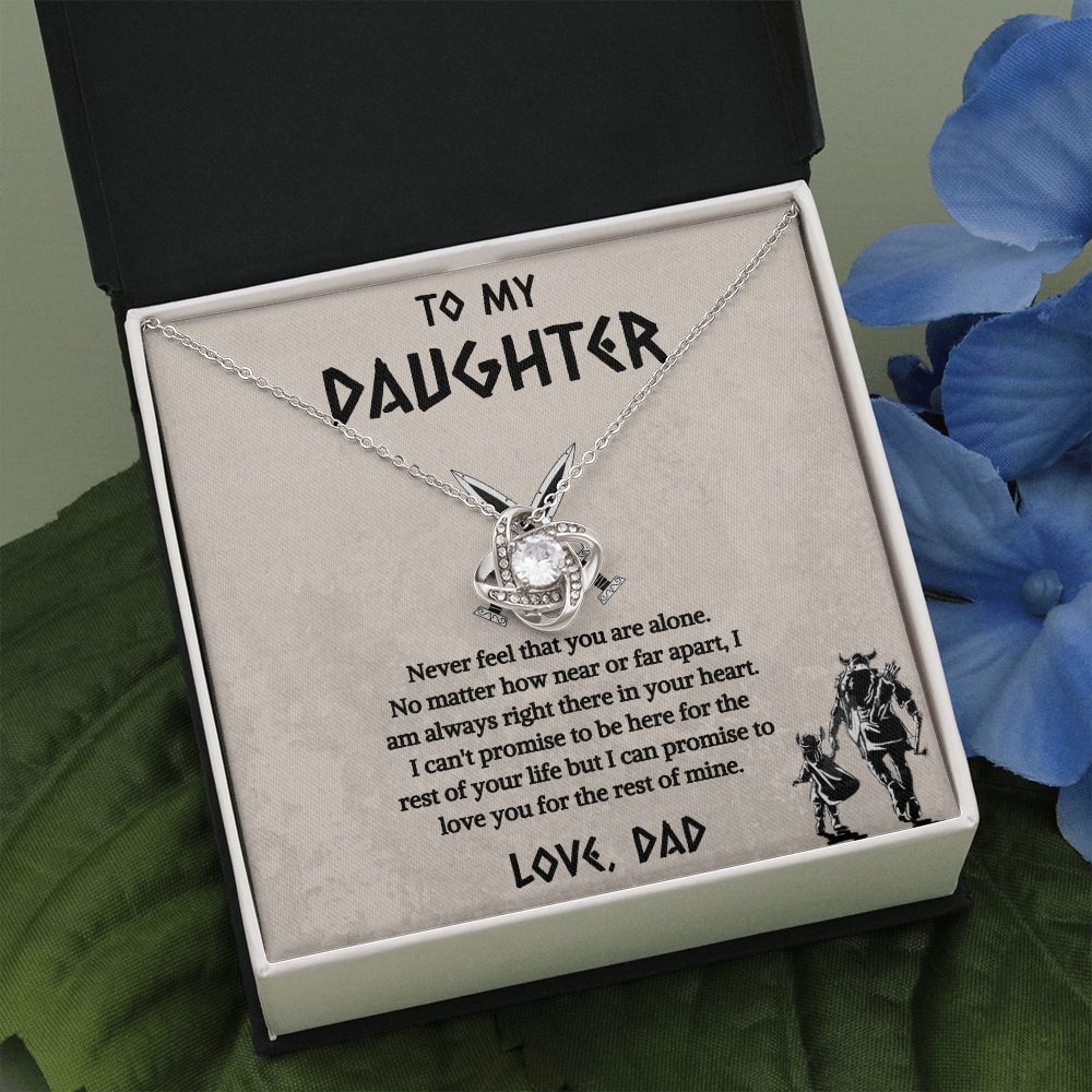To My Daughter From Viking Dad Love Knot Necklace