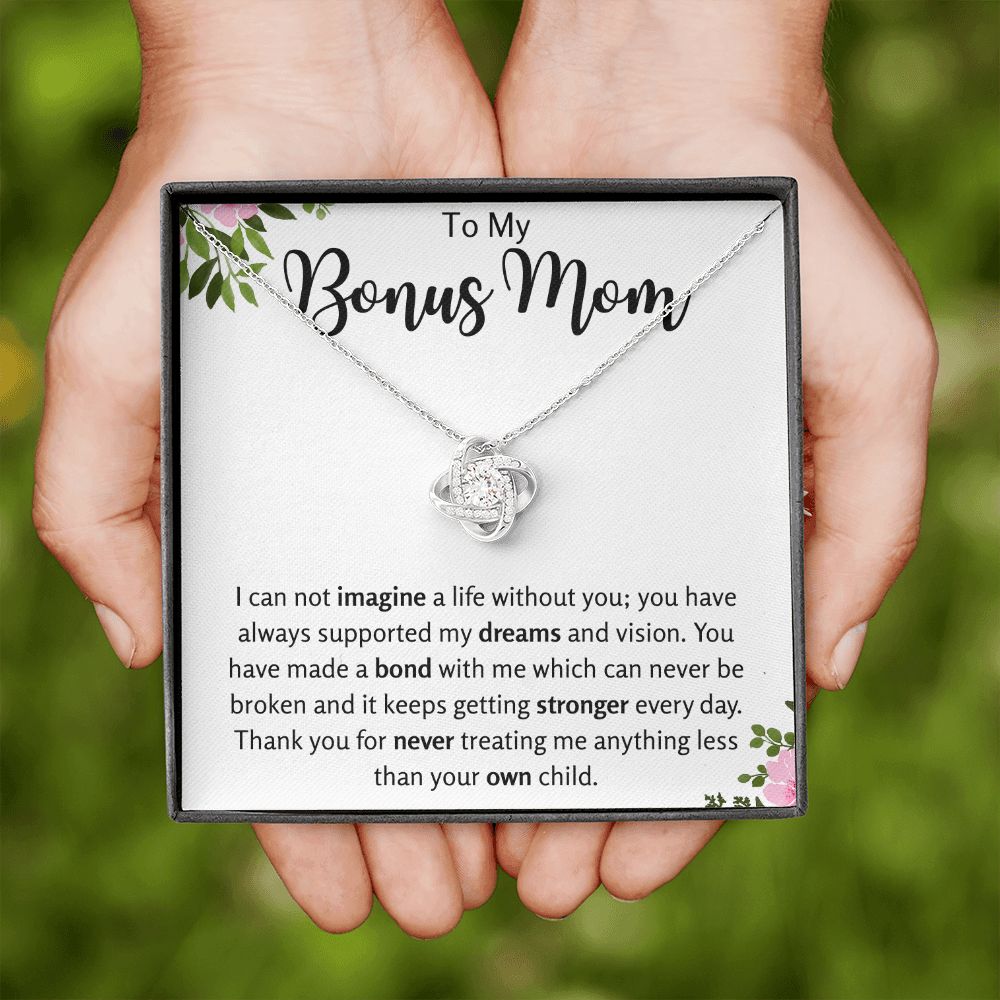 To My Bonus Mom Love Knot Necklace