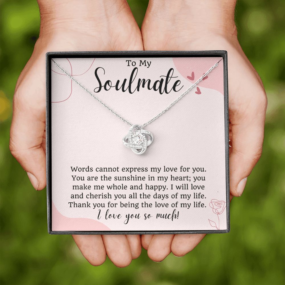 To My Soulmate Love Knot Necklace