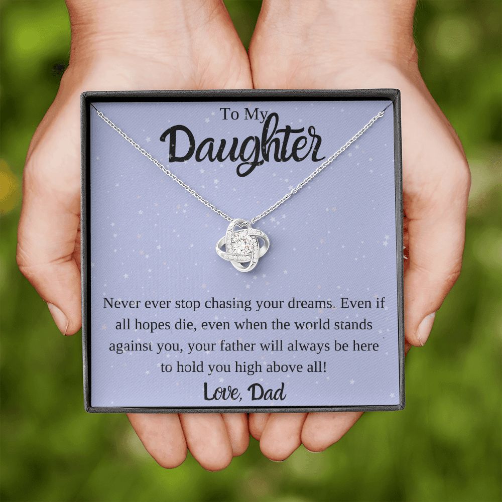 To My Daughter Love Knot Necklace from Dad