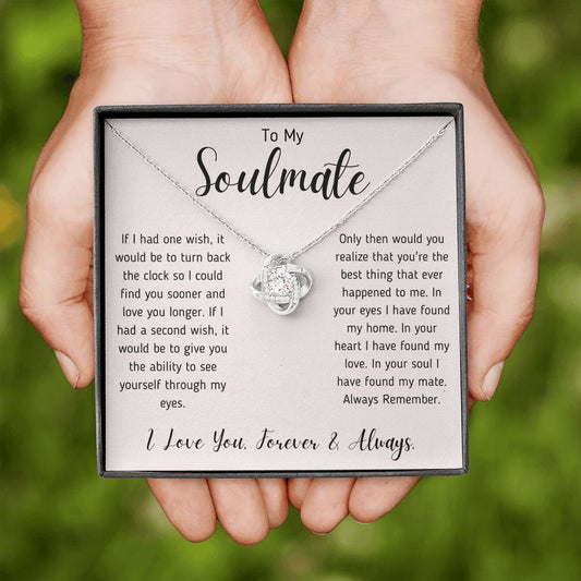 To My Soulmate Love Knot Necklace Gift