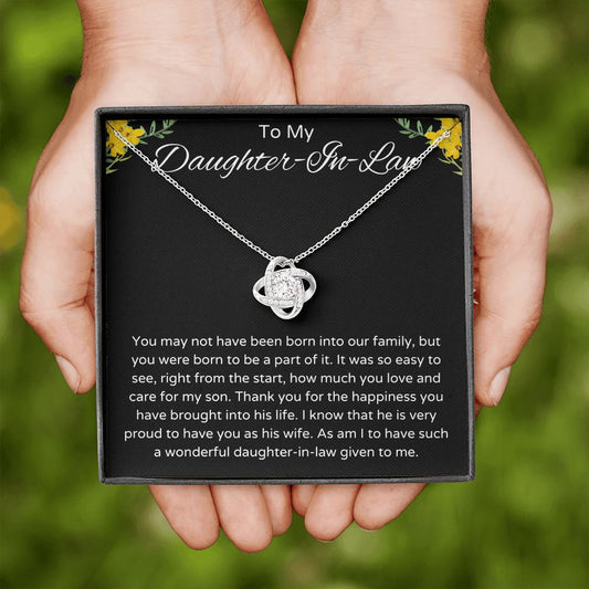 To My Daughter In Law Love Knot Necklace Gift