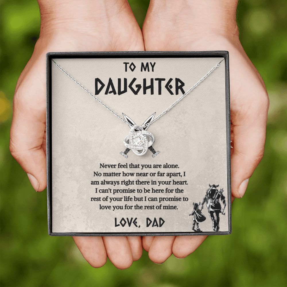 To My Daughter From Viking Dad Love Knot Necklace