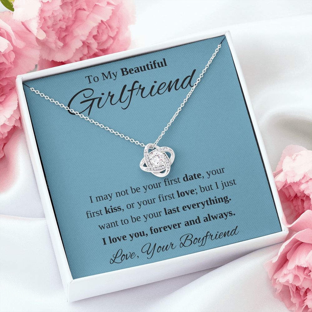 To My Beautiful Girlfriend Love Knot Necklace