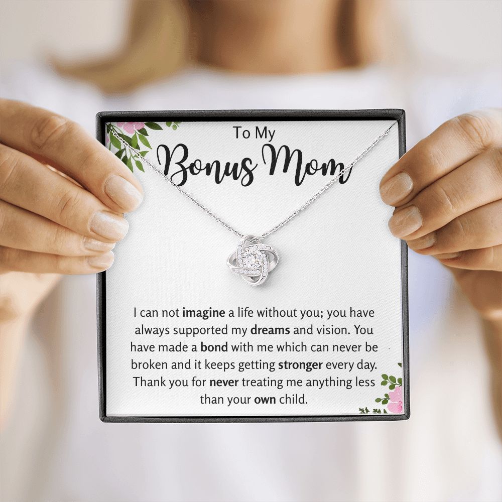 To My Bonus Mom Love Knot Necklace