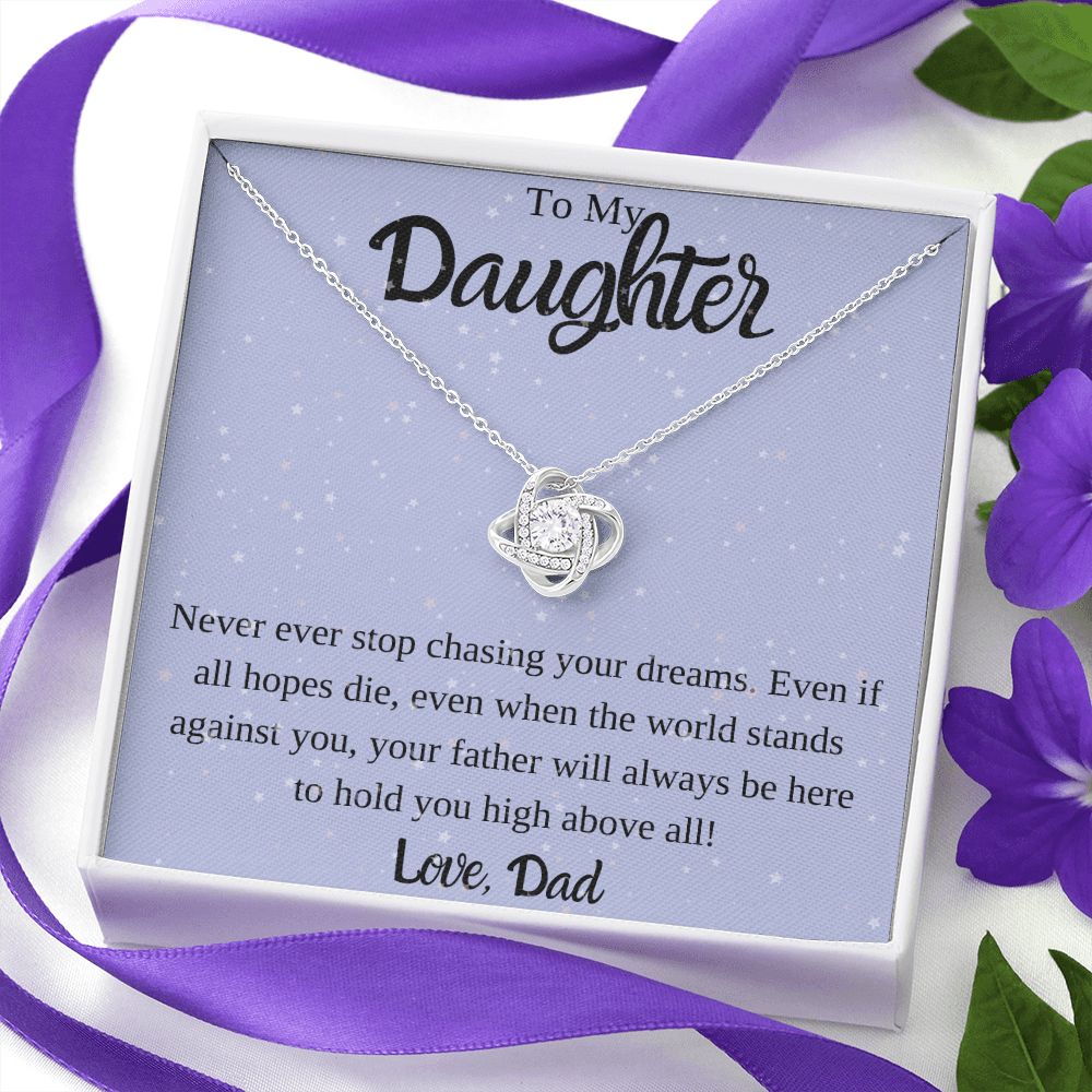 To My Daughter Love Knot Necklace from Dad