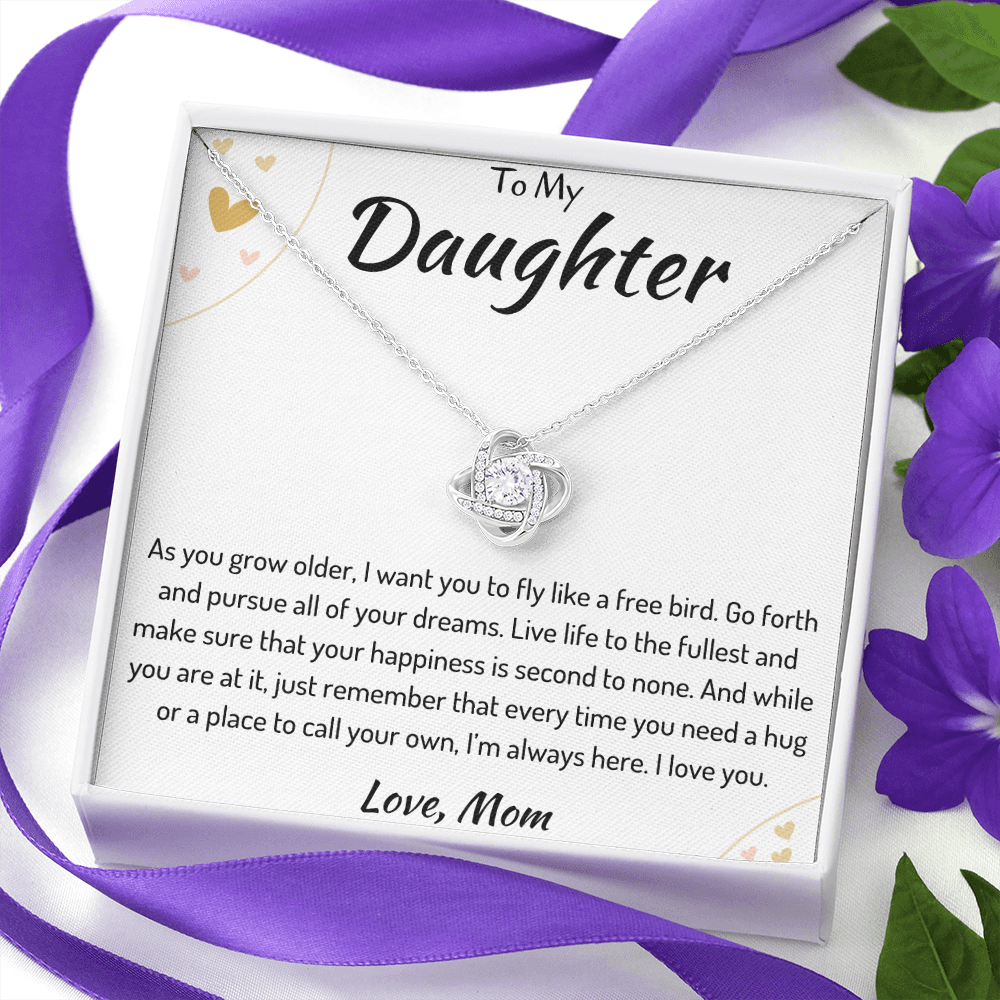 To My Daughter Love Knot Necklace from Mom