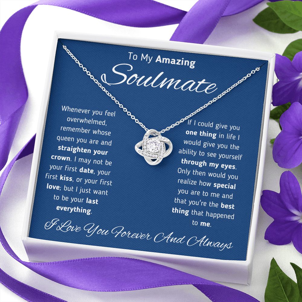 To My Amazing Soulmate Love Knot Necklace