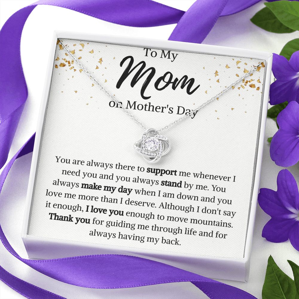 To My Mom on Mother's Day Love Knot Necklace