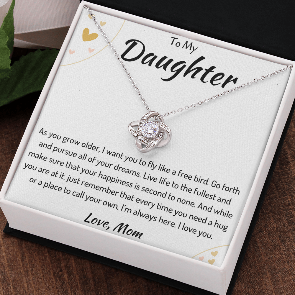 To My Daughter Love Knot Necklace from Mom