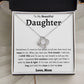 To My Beautiful Daughter Love Knot Necklace