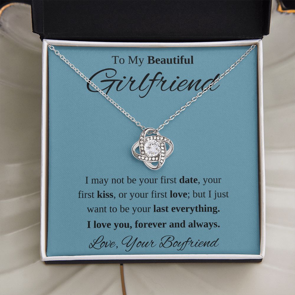 To My Beautiful Girlfriend Love Knot Necklace