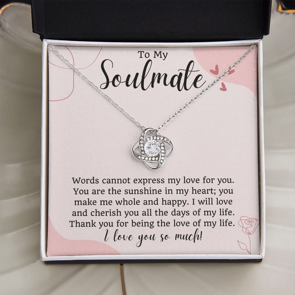 To My Soulmate Love Knot Necklace