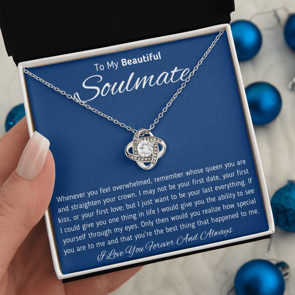 To My Beautiful Soulmate Love Knot Necklace