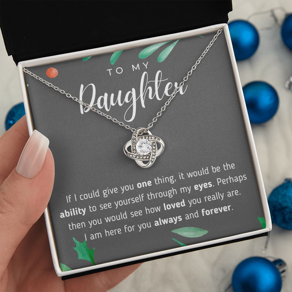 To My Daughter Love Knot Necklace