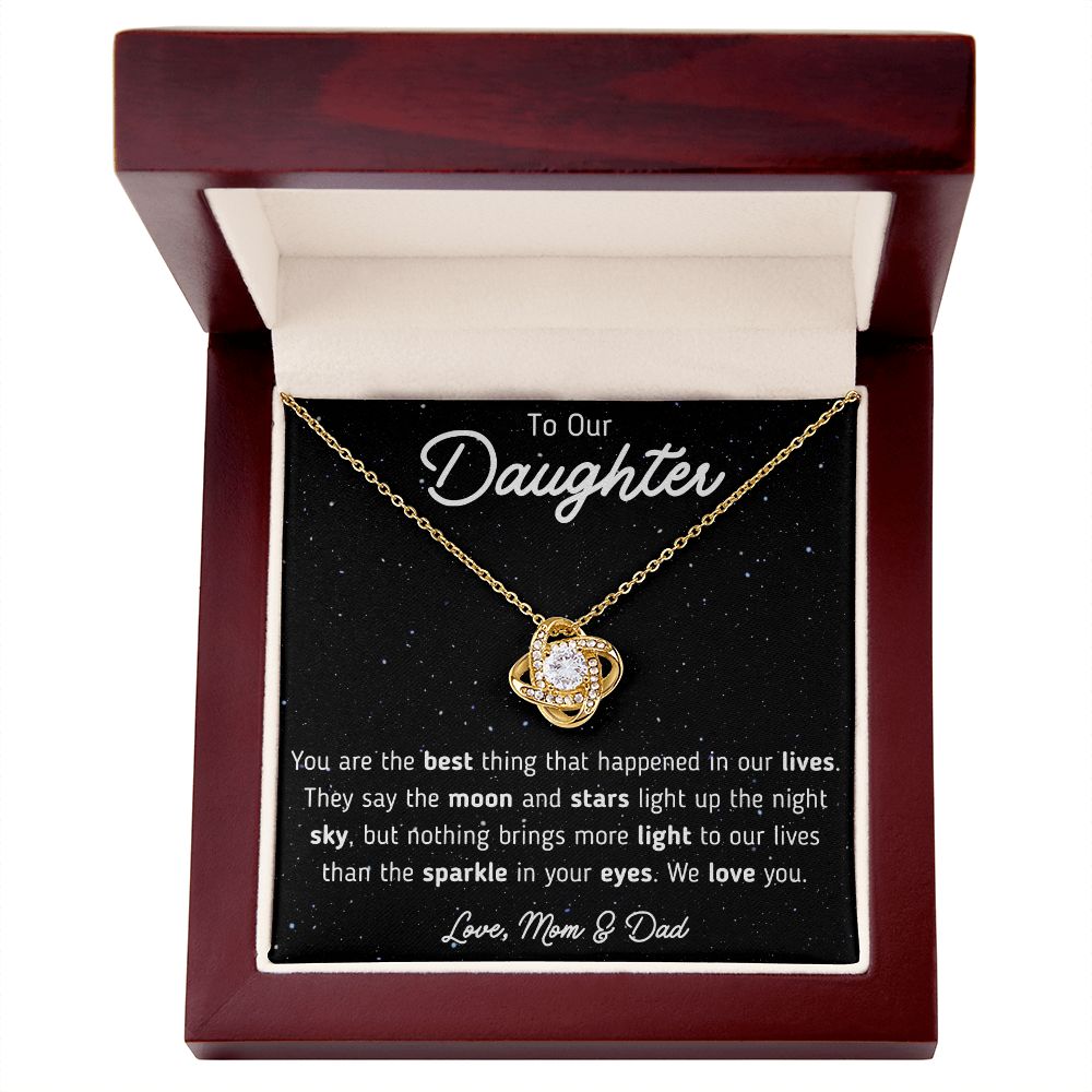 To Our Daughter from Mom and Dad Love Knot Necklace